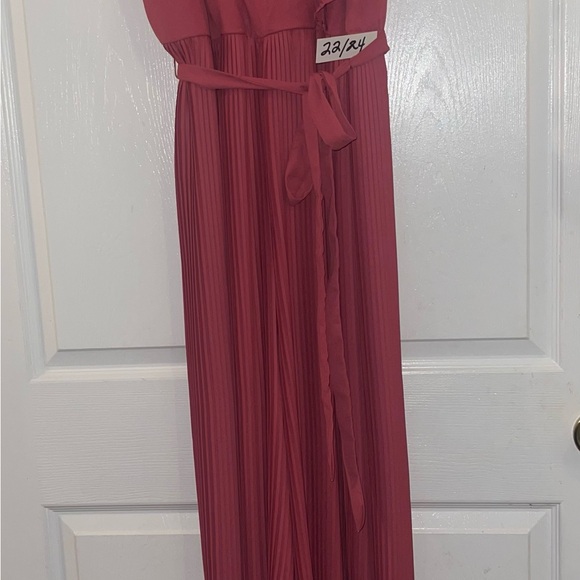 Cato Pants - Elegant Pleated Maxi Jumpsuit in Deep Pink